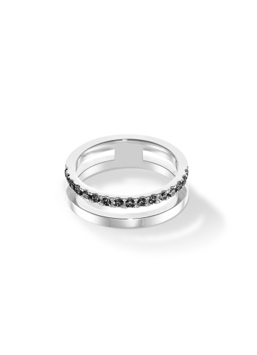 Кольцо 17,2  Eternal Unity silver-black Coeur de Lion 0136/40-1317