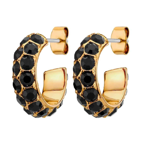 Серьги-кольца HEIDI SG BLACK Dyrberg Kern 450056