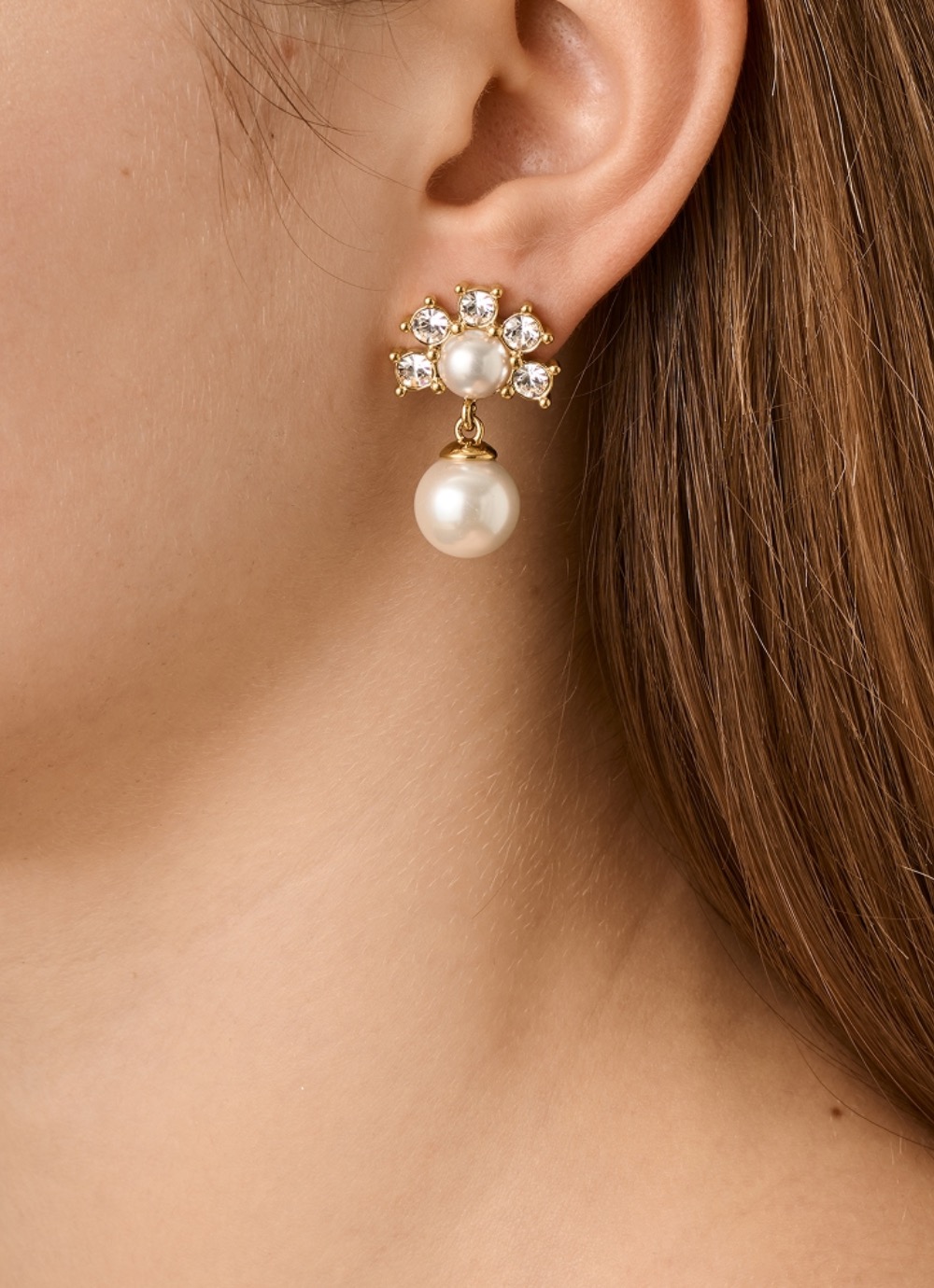 Фото Серьги VERONICA SG CRYSTAL /WHITE PEARL Dyrberg Kern 450109