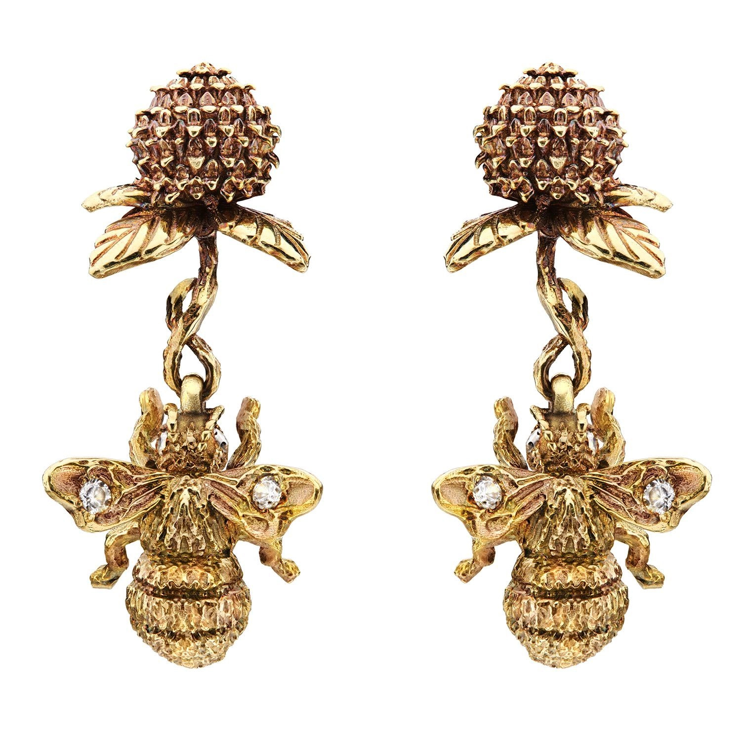 Фото Серьги пусеты Bumblebee sul trifoglio Fiore di Firenze OR2104 CRYSTAL