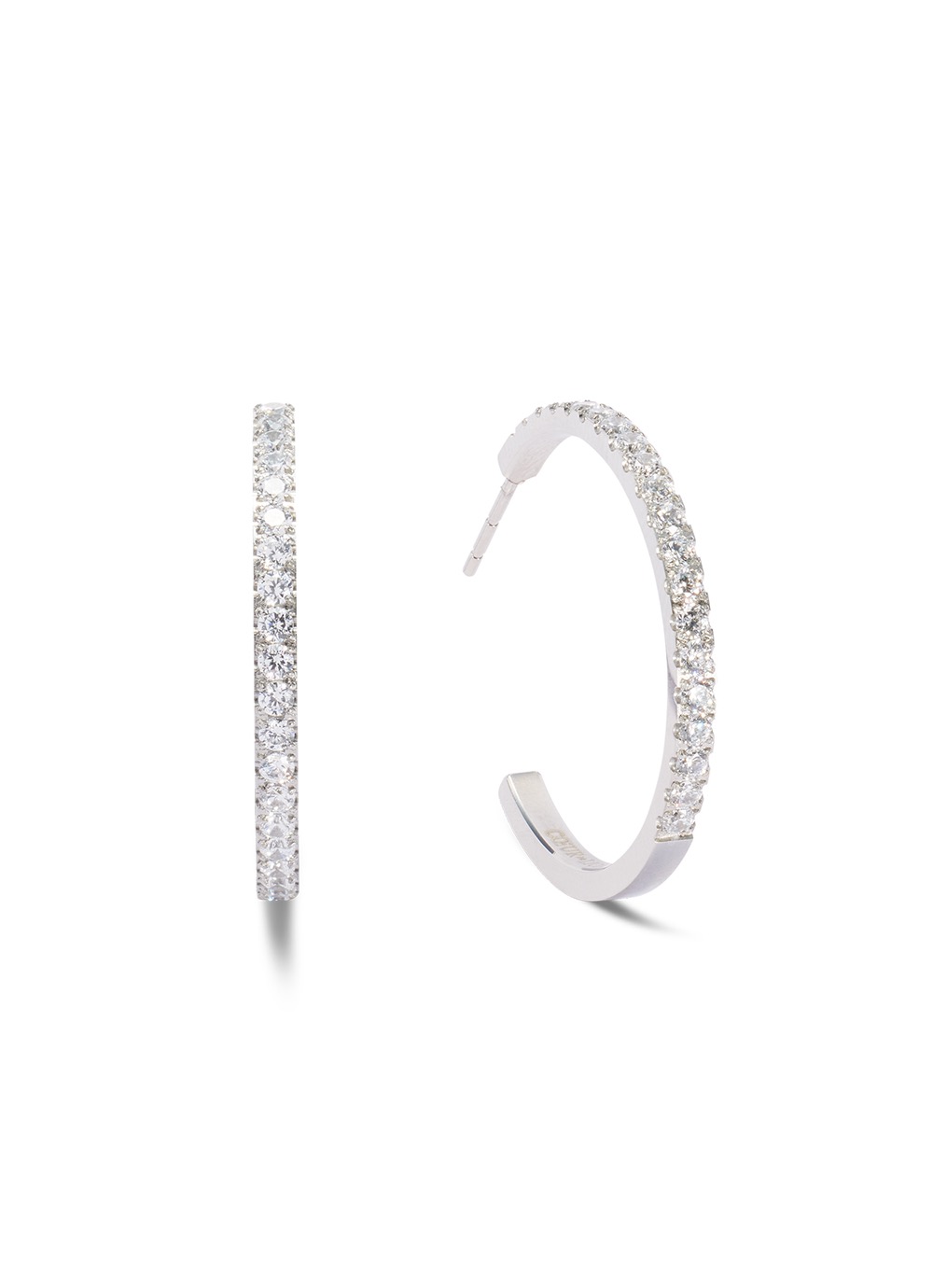 Фото Серьги Hoop Crystal-Silver Coeur de Lion 0147/23-1817
