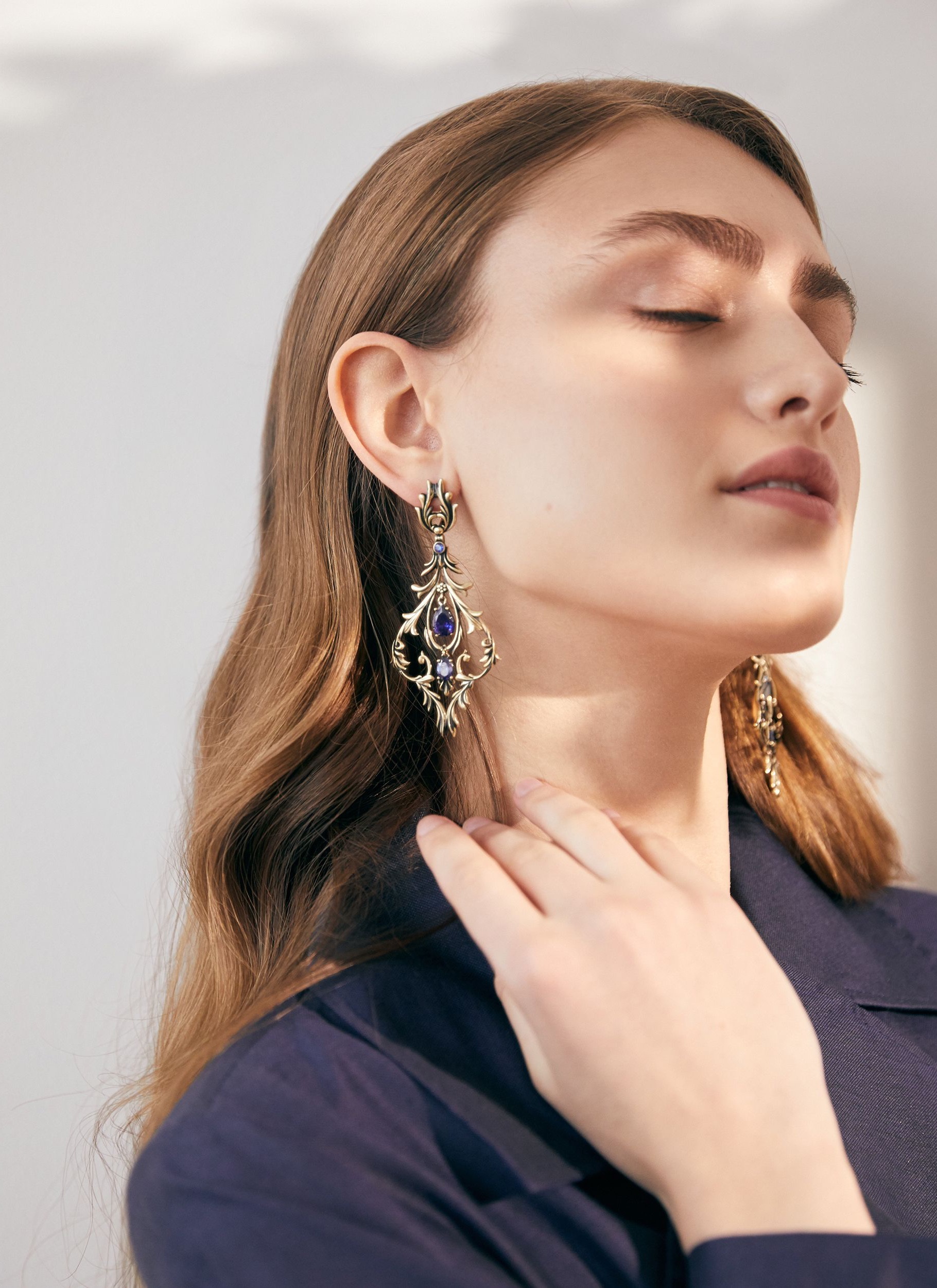 Фото Серьги LAMPADARI Fiore di Firenze OR1540 TANZANITE