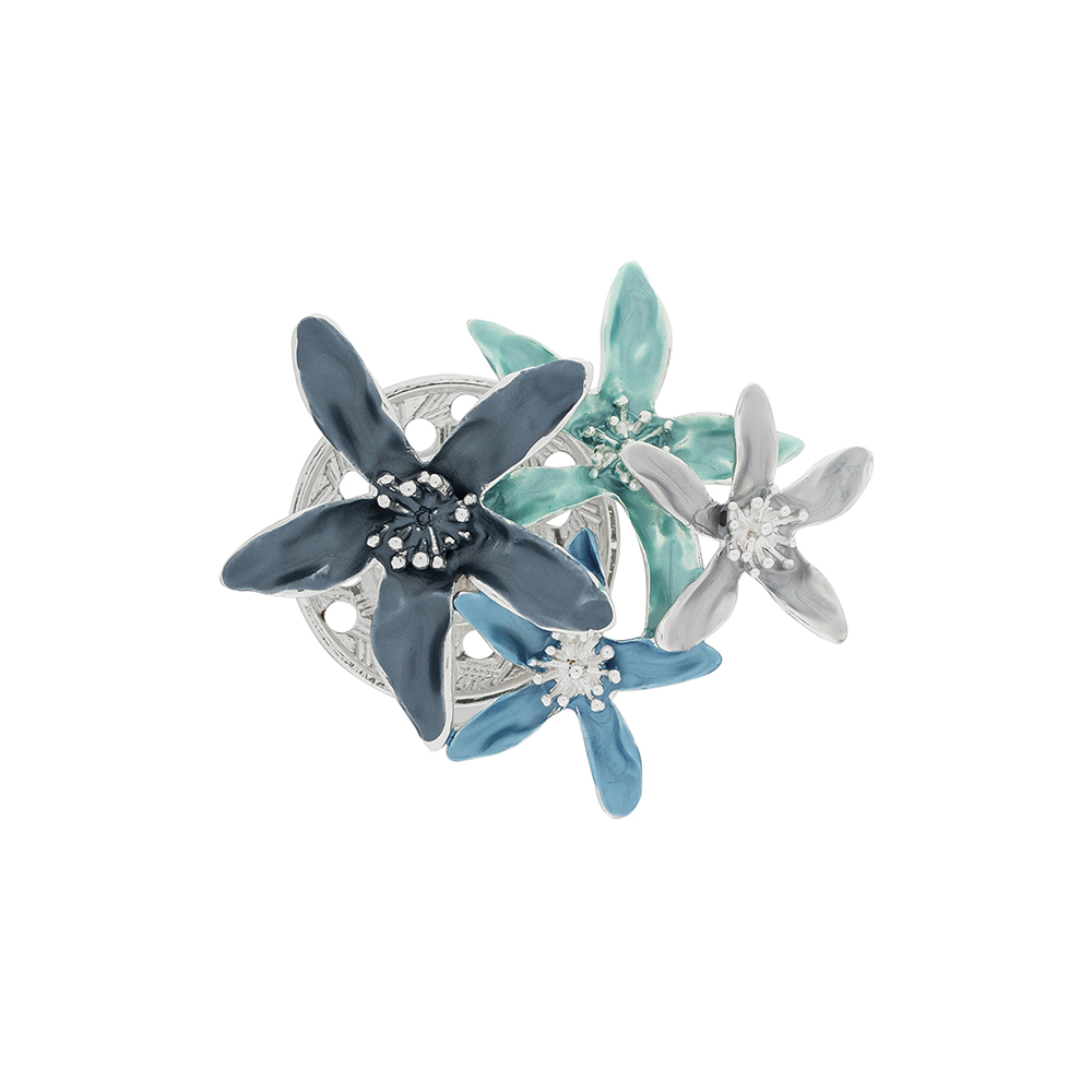 Фото Брошь 4 Цветка Fiore Luna Classic XZ0879.22 BL/S