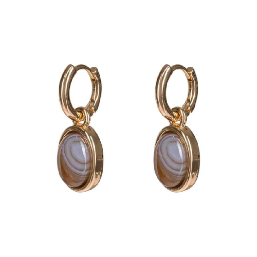 Серьги COFFE AGATE Fiore Luna LE1201 BR/G