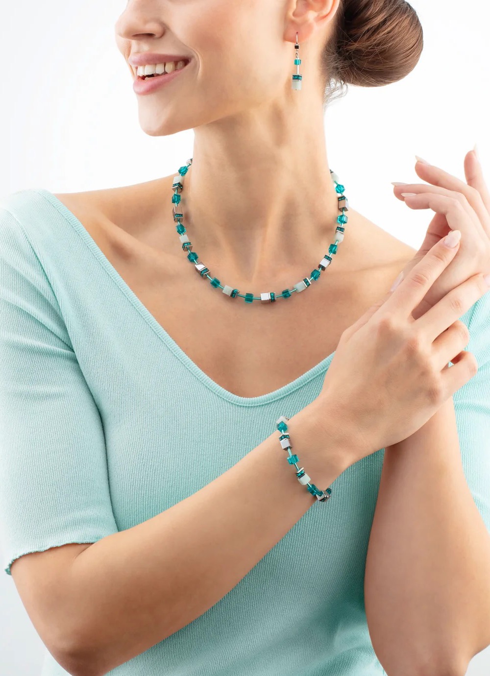 Фото Серьги Dark Green-Silver Coeur de Lion 4010/20-0548