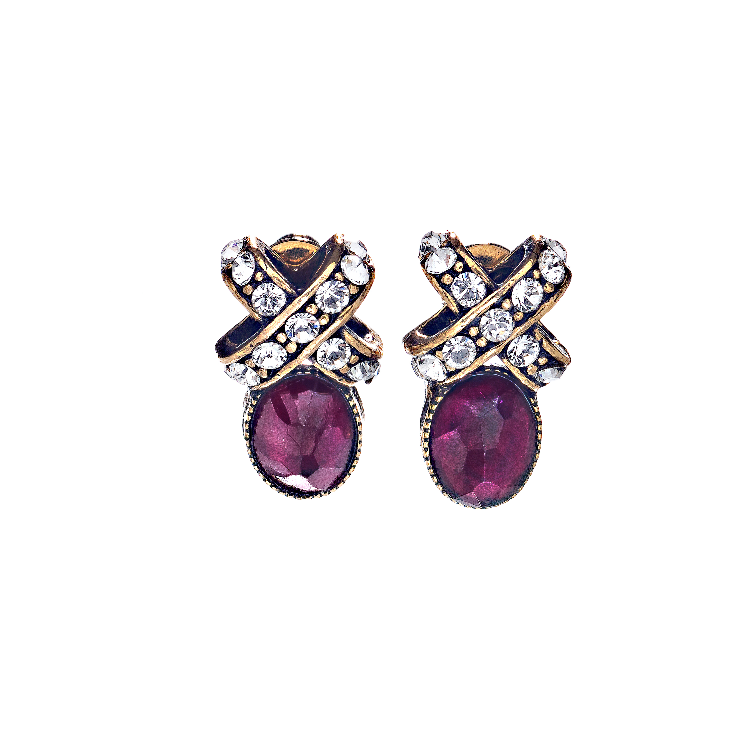 Фото Серьги Alcozer&J гранат кристаллы Swarovski  AL2406-OP3566C