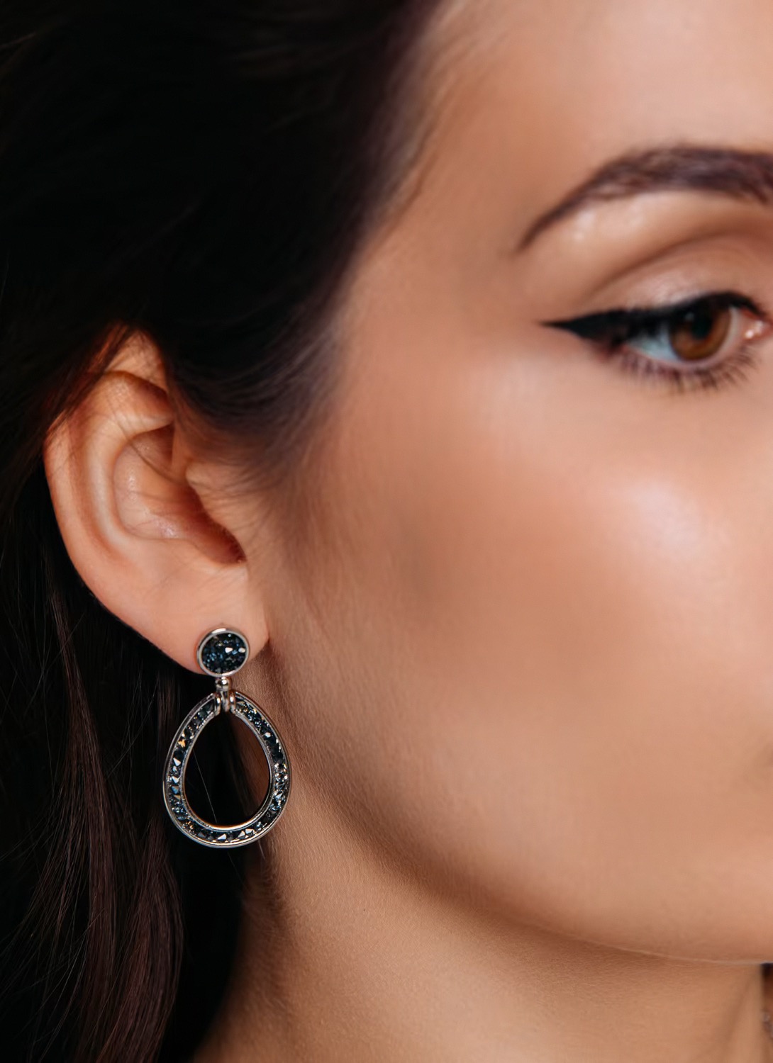 Фото Серьги Jet Nut Kristal Fiore Luna A2103SW-E05.4 BW/S