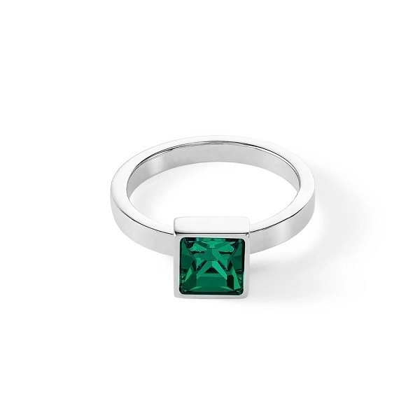 Кольцо Dark green-silver Coeur de Lion 0500/40-0548 54