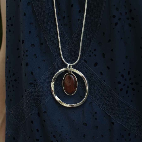 Фото Колье COFFE AGATE Elegia Fiore Luna LN5146 BR/S