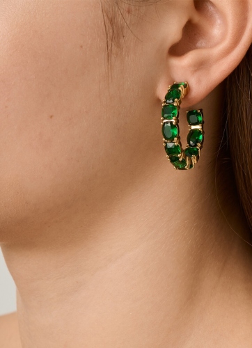 Фото Серьги-кольца GRETIA SG EMERALD GREEN Dyrberg Kern 450085
