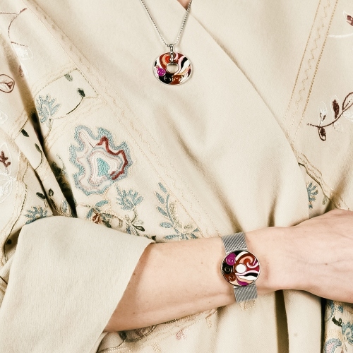 Браслет на металлическом ремешке Fiore Luna CB13784-2 S