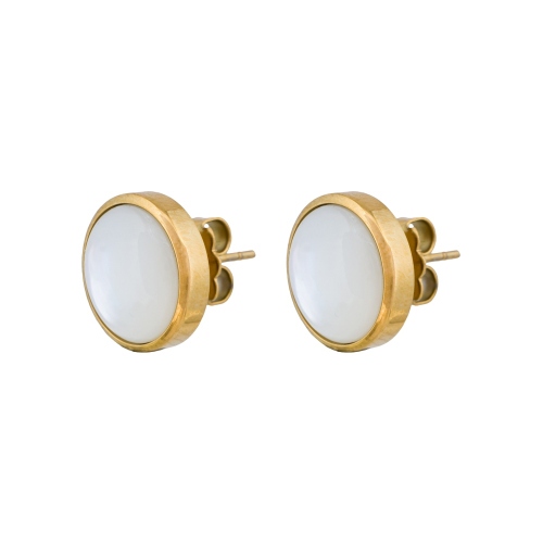 Фото Пусеты Сфера SHELL WHITE Art Deco Fiore Luna AE02913-2 BW/G