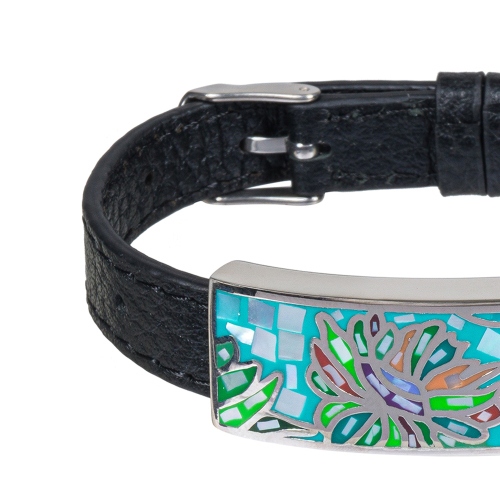 Фото Браслет на черном кожанном ремешке Fiore Luna Classic Fiore Luna CB03598-18A
