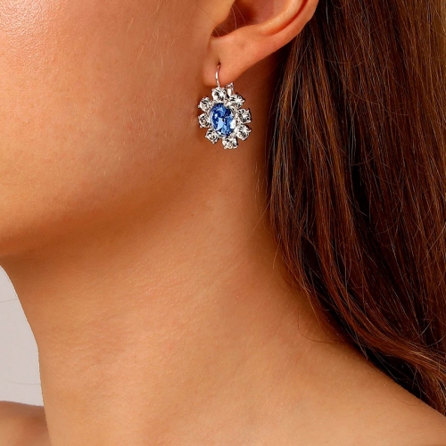 Серьги VALENTINA SS LIGHT BLUE / CRYSTAL