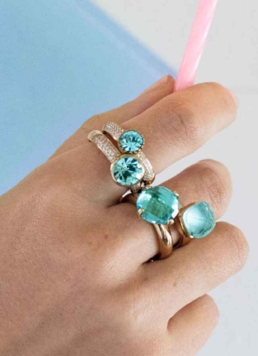 Фото Кольцо Firenze soft aqua 18 мм Qudo 613730 BL/RG