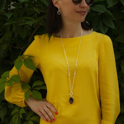 Фото Серьги TIGER EYE Elegia Fiore Luna LE1203 BR/S
