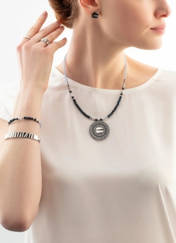 Фото Колье Amulet Modern Future silver blue Coeur de Lion 2036/10-0717