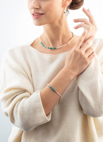 Фото Колье Princess Fusion Pearls turquoise Coeur de Lion 1126/10-0605