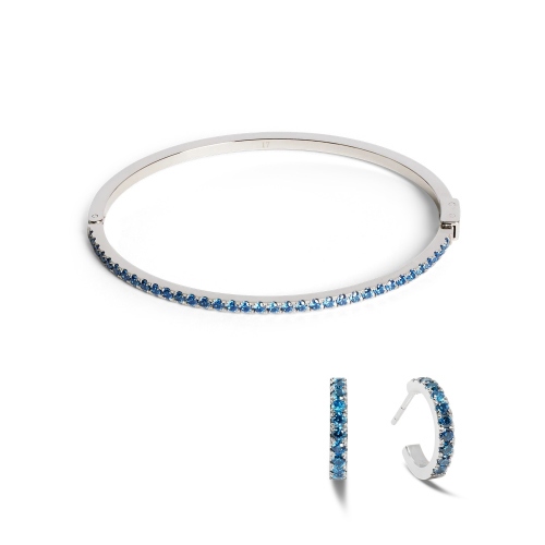 Фото Серьги Hoop Blue-Silver Coeur de Lion 0146/23-0717