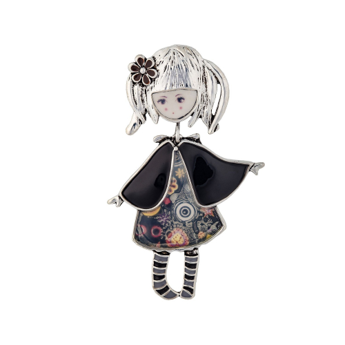 Брошь Девочка в манто