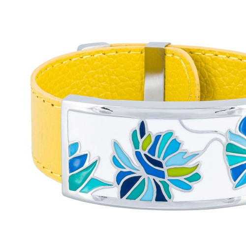 Браслет на желтом кожаном ремешке Fiore Luna CB13599-2A