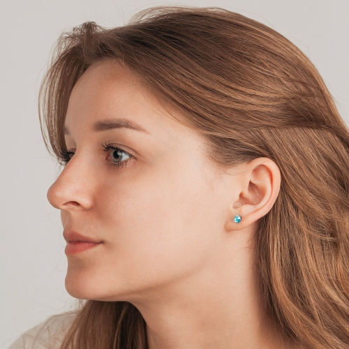 Фото Пусеты Aquamarine Fiore Luna Classic SWE2127/1 A G