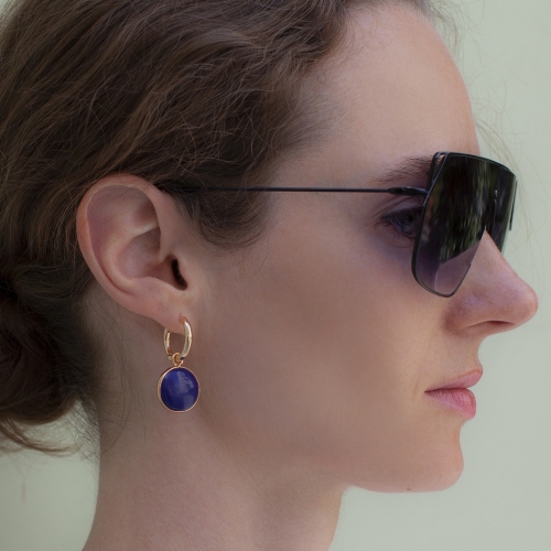Фото Серьги NATURAL LAPIS Elegia Fiore Luna LE1116 BL/G