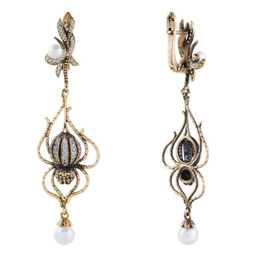 Фото Серьги Ragno Art Nouveau Fiore di Firenze OR0107 GRANAT/OLIVE