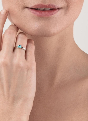 Фото Кольцо Aqua-Silver 16.5 мм Coeur de Lion 0501/40-2017 52