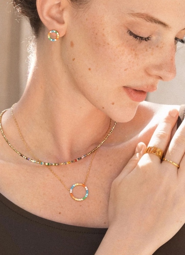 Фото Серьги Multicolor Gold Coeur de Lion 2057/21-1516