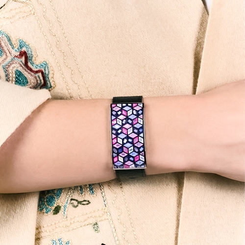 Браслет на черном кожаном ремешке Fiore Luna CB13209-7