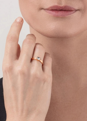 Фото Кольцо Crystal-Rose gold Coeur de Lion 0501/40-1822 52