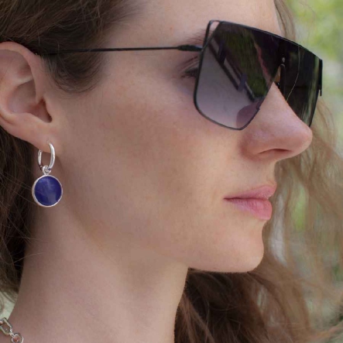 Фото Серьги NATURAL LAPIS Elegia Fiore Luna LE1116 BL/S