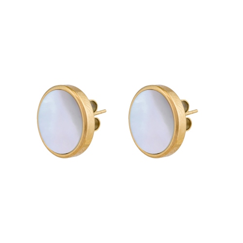 Фото Пусеты SHELL WHITE Art Deco Fiore Luna AE01734-3 BW/G
