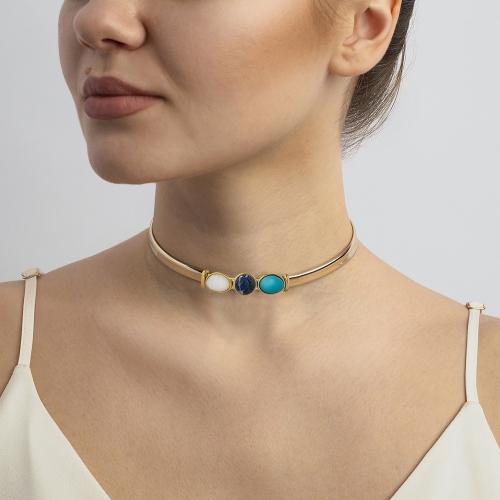 *Чокер madre azul/pearl sodalite/opaline