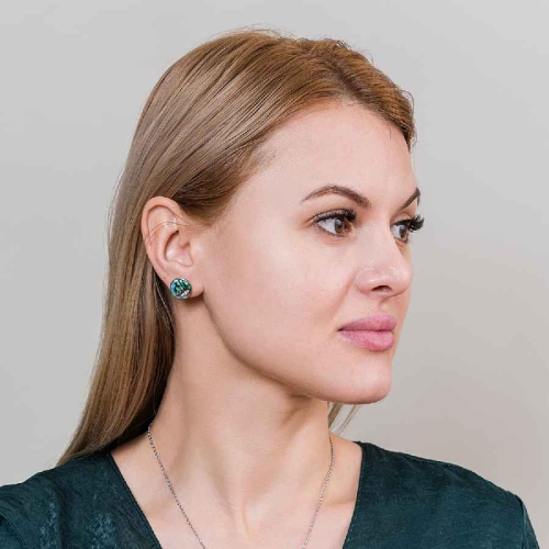 Фото Серьги ORCA Art Deco Fiore Luna AE03188-3 BL/S