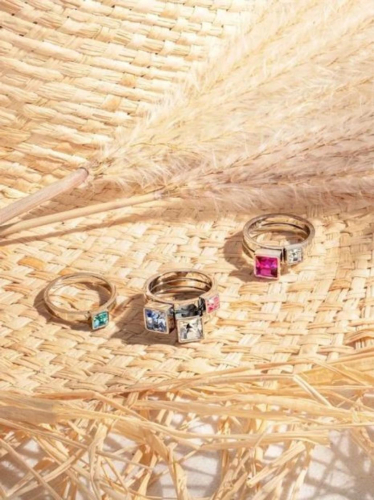 Фото Кольцо Brilliant Square Small Silver Light Pink COEUR DE LION 0501/40-1917 52