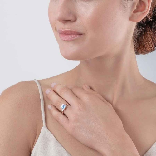Фото Кольцо Light Blue-Silver Coeur de Lion 0500/40-0741 56