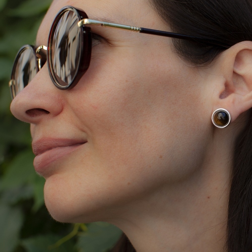 Фото Пусеты TIGER EYE Elegia Fiore Luna LE1110 BR/S