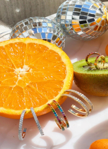 Фото Серьги Eternal Love big gold-rainbow Coeur de Lion 0147/23-1535