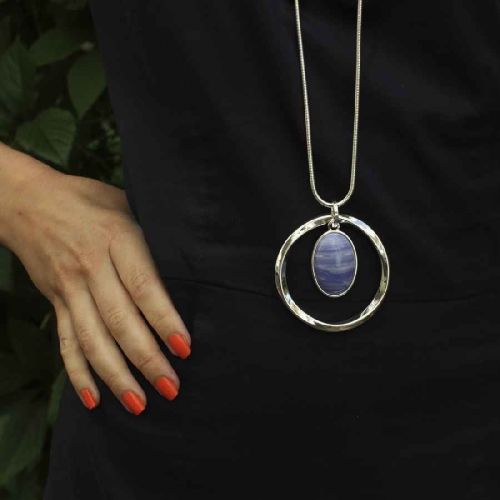 Фото Колье SAPPHIRINE AGATE Elegia Fiore Luna LN5141 BL/S