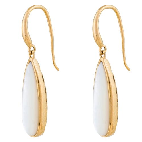 Фото Серьги Капля SHELL WHITE Art Deco Fiore Luna AE01376-14 BW/G