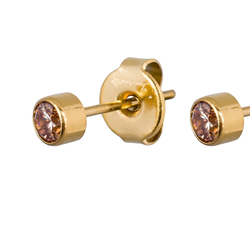 Фото Пусеты Cubic zirconia Champagne Fiore Luna Classic SWE0128 CH G