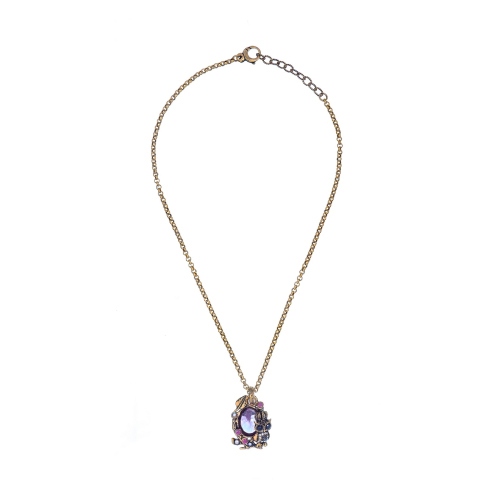 Фото Колье Alcozer&J аметист сапфир,рубин жемчуг Swarovski  AL2502-C128JI24