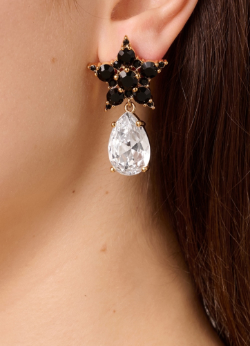 Фото Серьги HYDRA SG BLACK / CRYSTAL Dyrberg Kern 450030