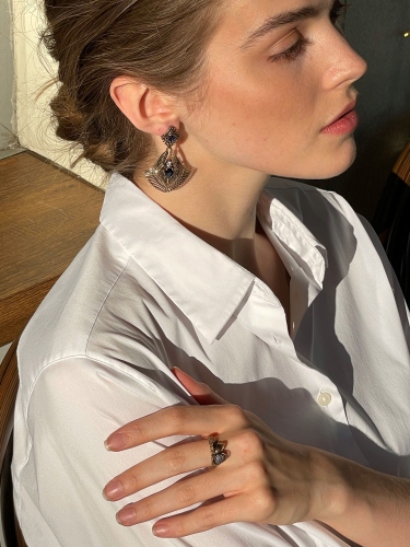 Фото Серьги RAGNO ART DECO Fiore di Firenze OR310721 TANZANITE