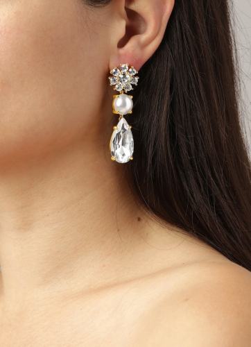 Фото Серьги MISIA SG CRYSTAL/WHITE PEARL Dyrberg Kern 460515
