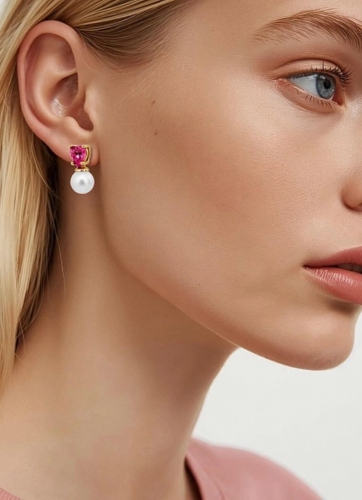 EMO SG ROSE/WHITE PEARL серьги 480039