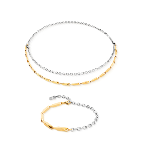 Фото Колье-цепь двухтоновое Coeur de Lion 0804/10-1617