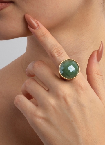 Фото Кольцо pearl green quartz 18.5 мм Possebon K1155.16/18.5 G/G